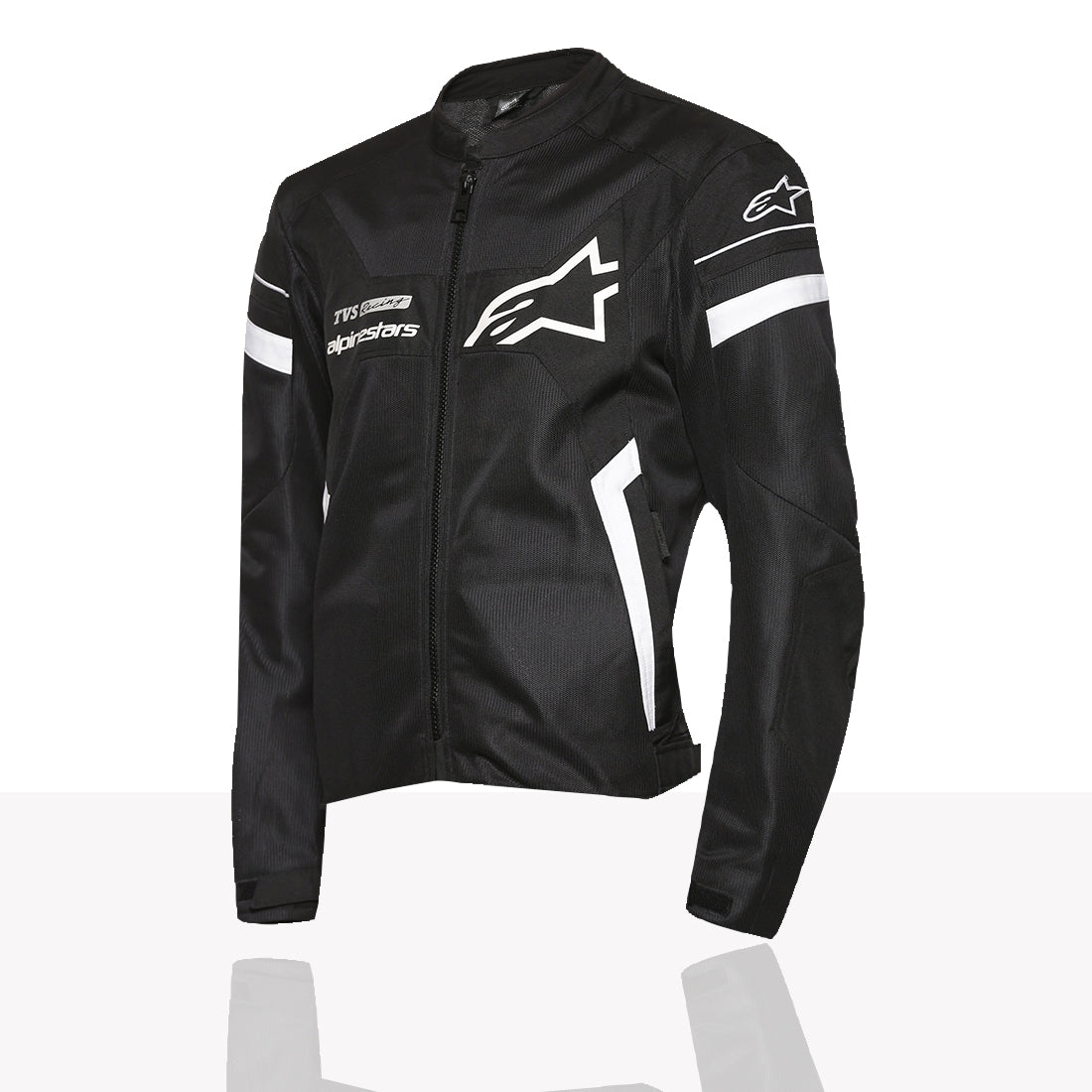 TVS Racing x Alpinestars Riding Jacket with CE Level 2 Nucleon Plasma Armor, 600D Abrasion Resistant Shell, Breathable Mesh Panels, Reflective Visibility, Pre Curved Sleeves Motorcycle Protective Gear